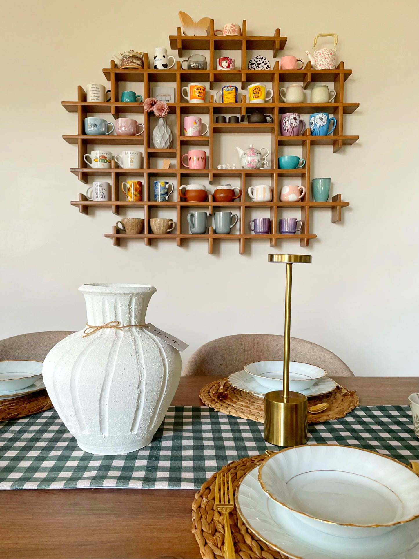 Dark Green Gingham Table Runner
