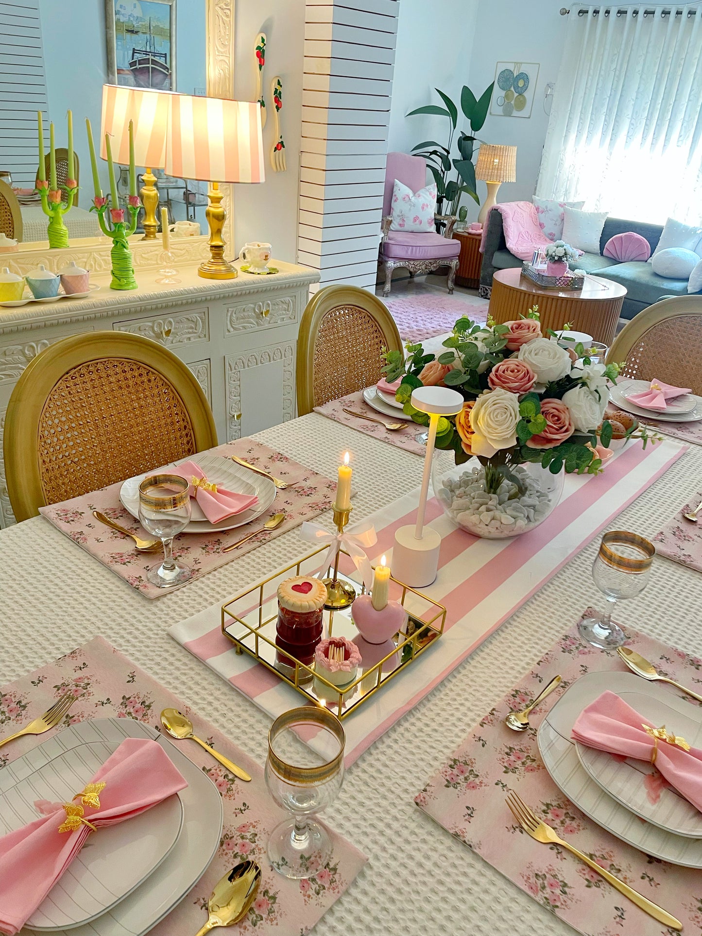 Grace - Vintage Rose Table Linen Set