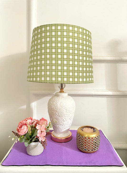 Green Chequered lamp shade