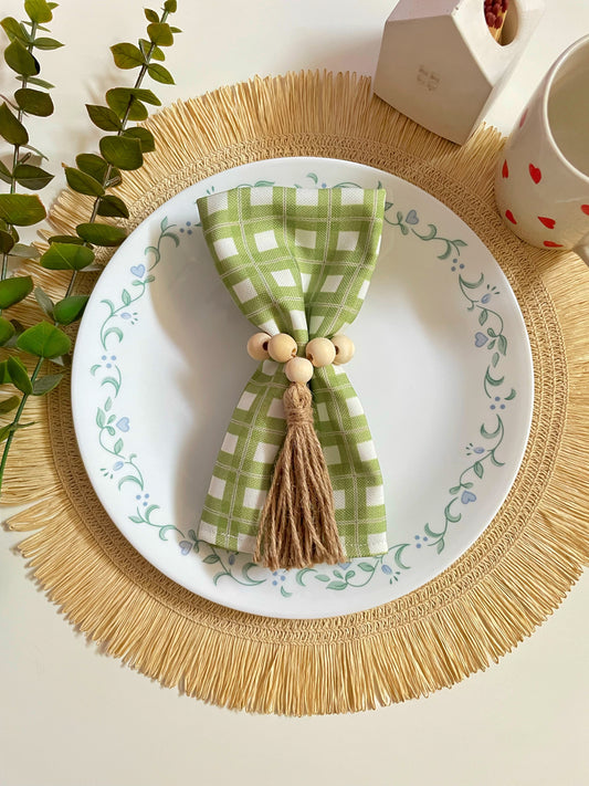 Green Chequered Table Napkin