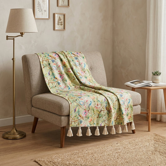 Green Garden Throw Blanket