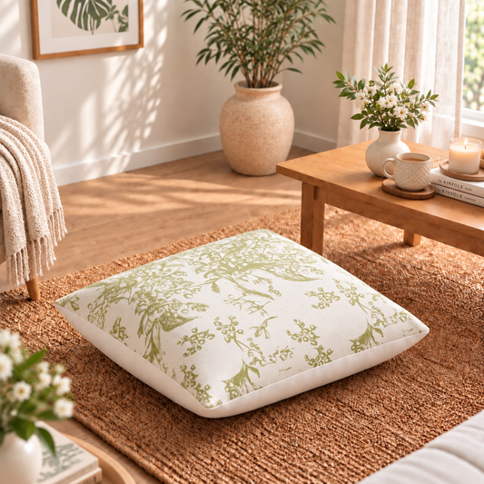 Floor Cushion Cover - Green Whisper