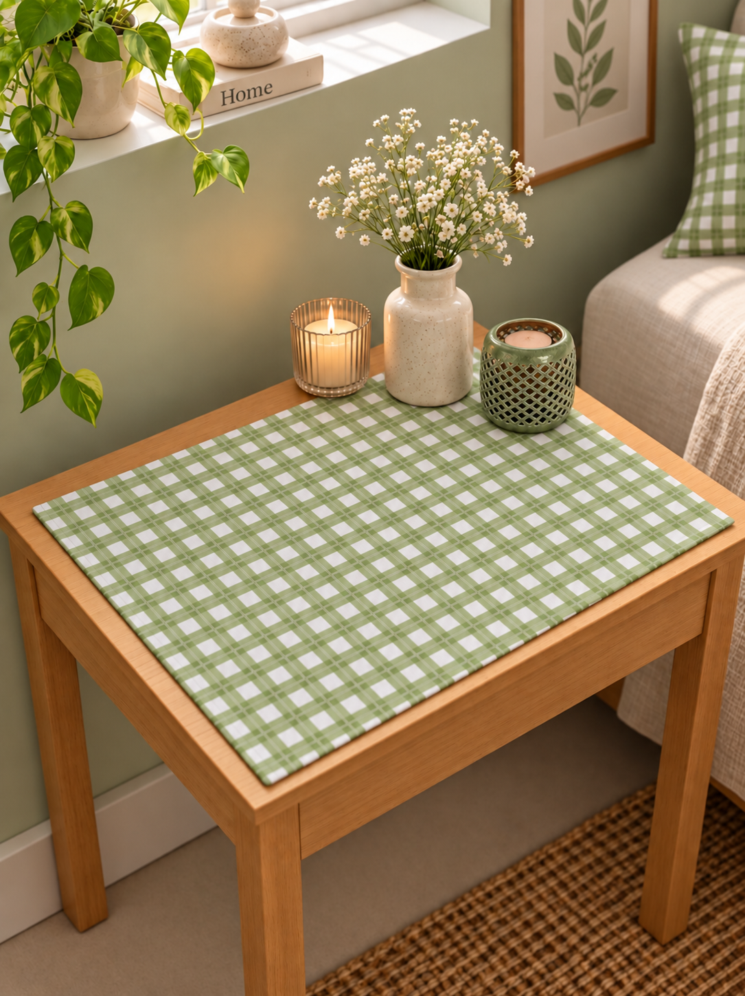 Green Chequered Table Mat