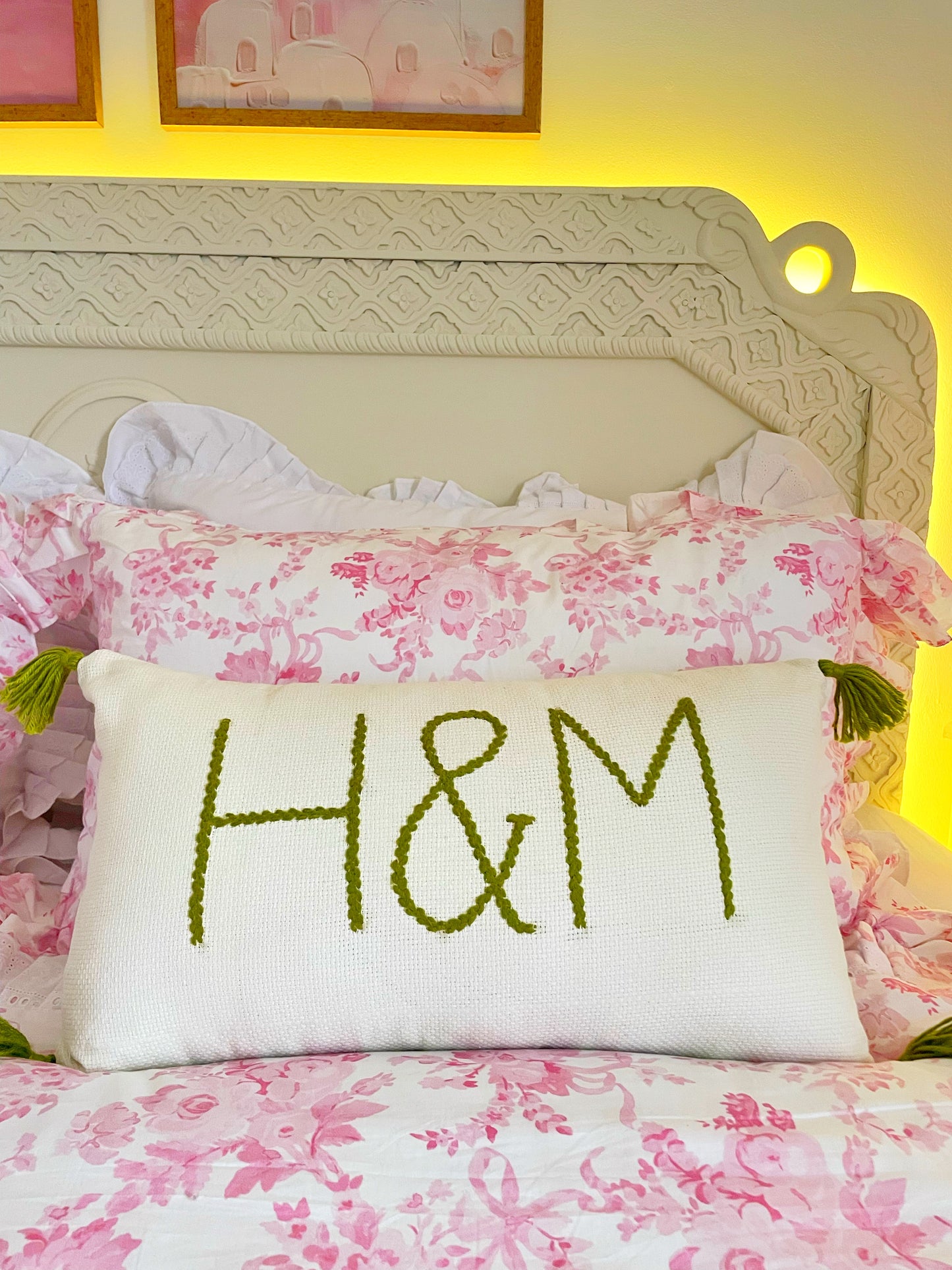 Personalized H&M Embroidered Cushion (Off-White)