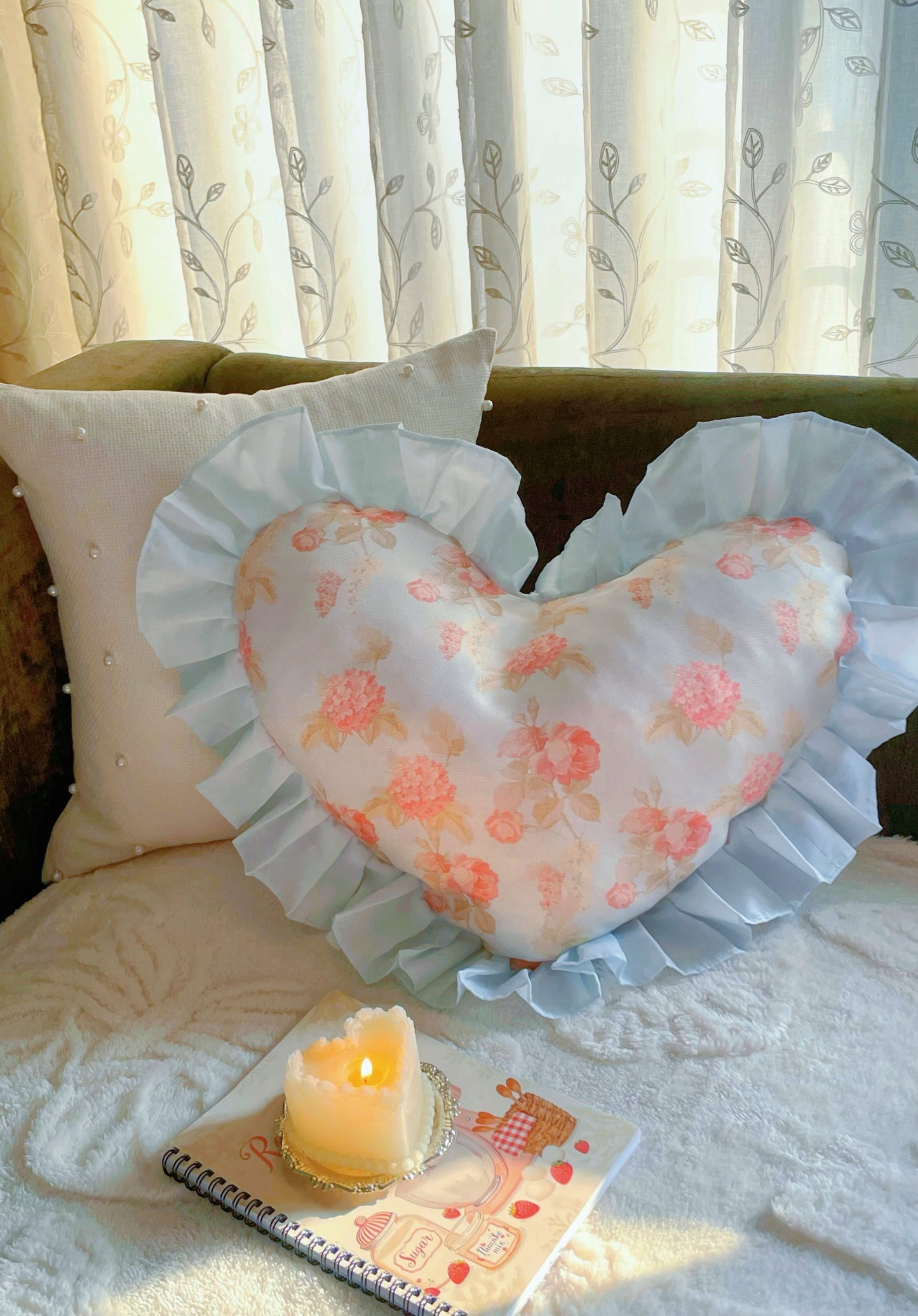 Heart Ruffle Cushion