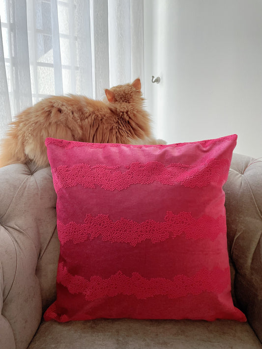 Hot Pink Textured Cushion