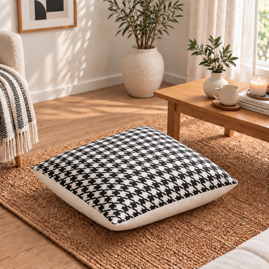 Floor Cushion Cover - Houndstooth