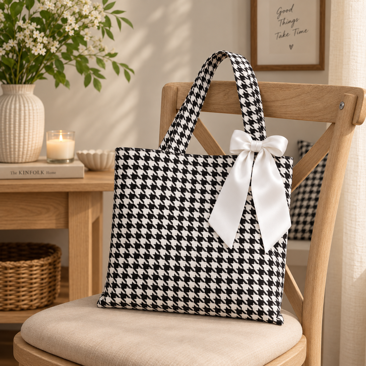 Houndstooth Tote Bag