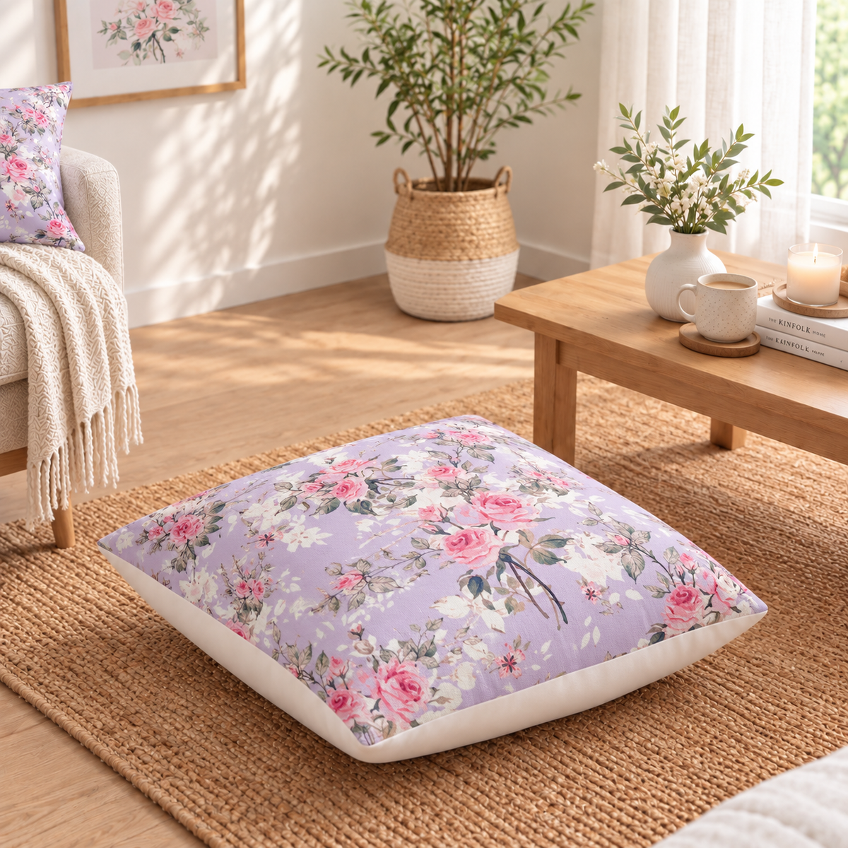 Floor Cushion Cover - Lavender