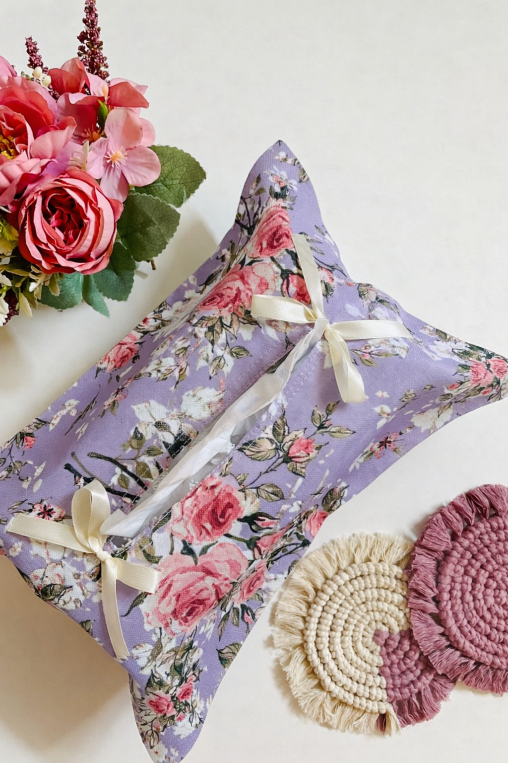 Lavender Tissue Box Cover