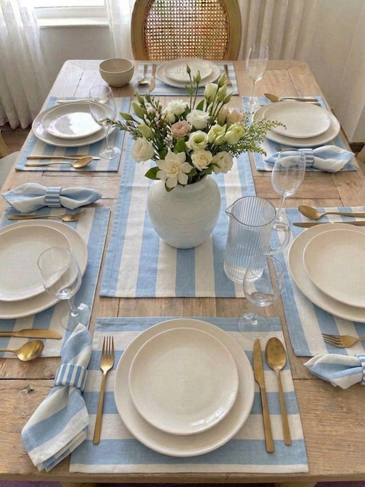 Light Blue Blend Table Linen Set