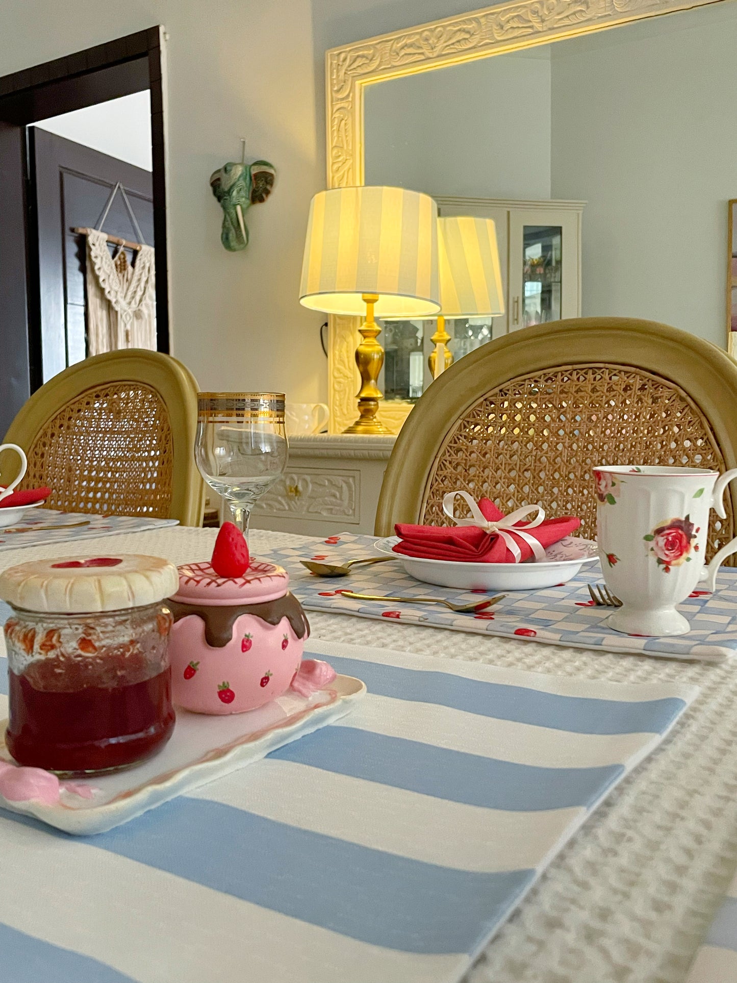 Light Blue Blend - Cherry Fields Table Linen Set
