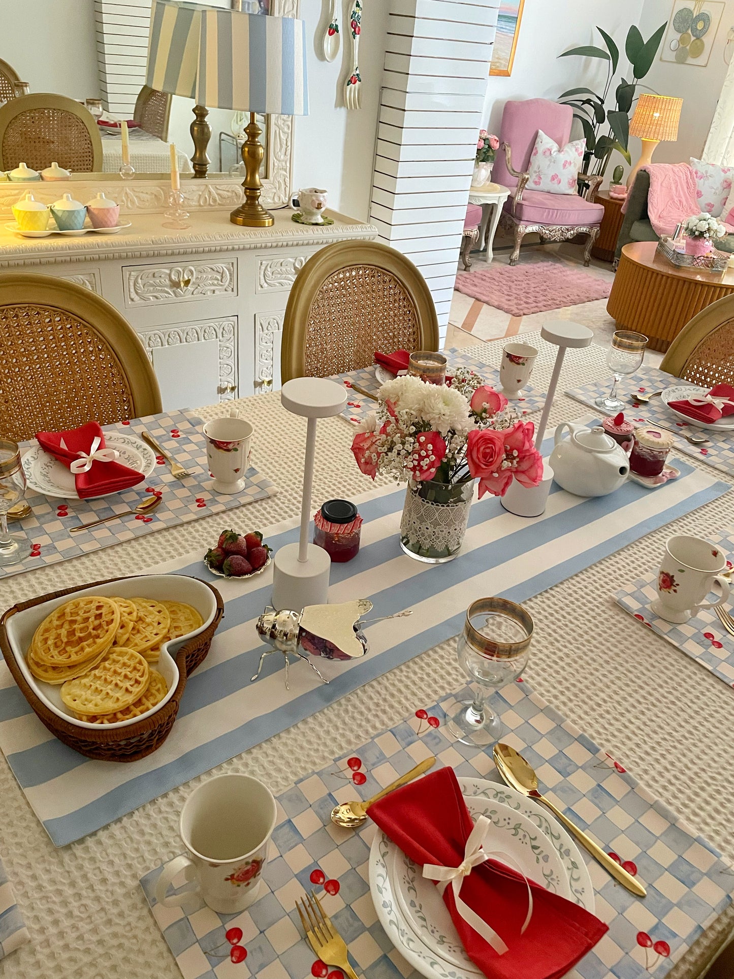 Light Blue Blend - Cherry Fields Table Linen Set