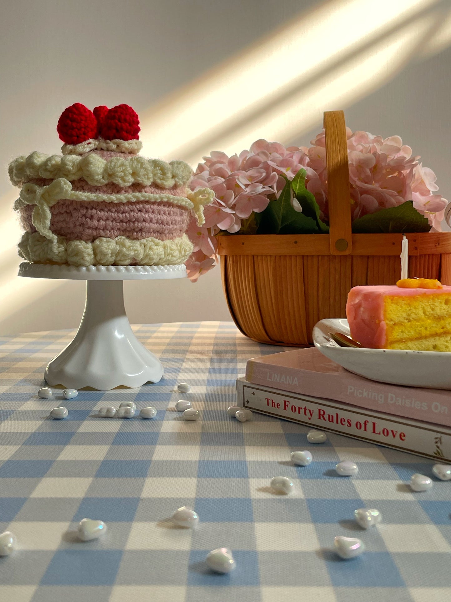 Light Blue Gingham Tablecloth