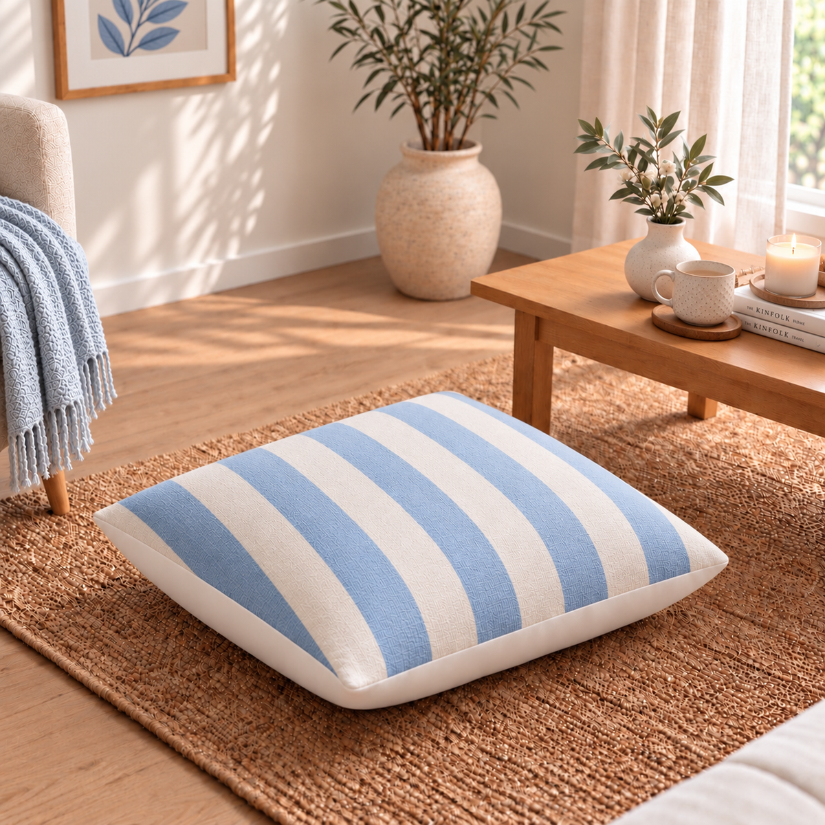Floor Cushion Cover - Light Blue Blend