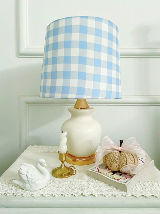 Light Blue Gingham lamp shade