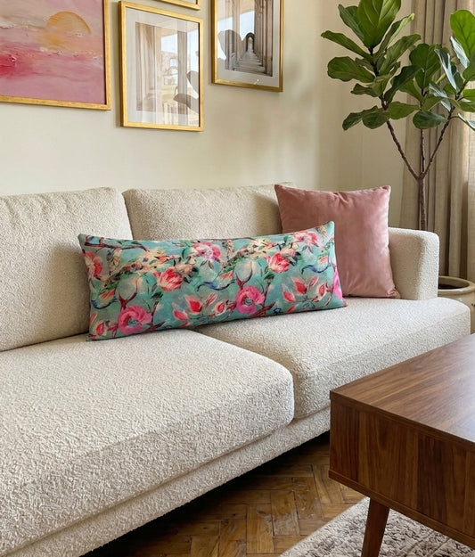 Lumbar Cushion - Aqua Garden