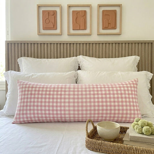 Lumbar Cushion - Pink Gingham