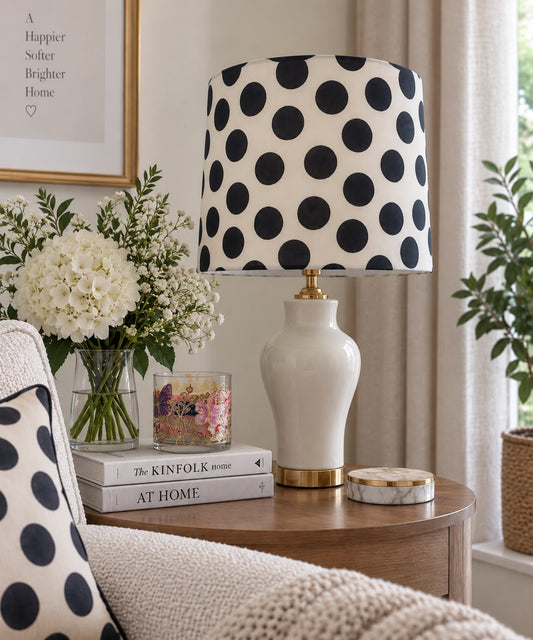 Black Polka lamp shade
