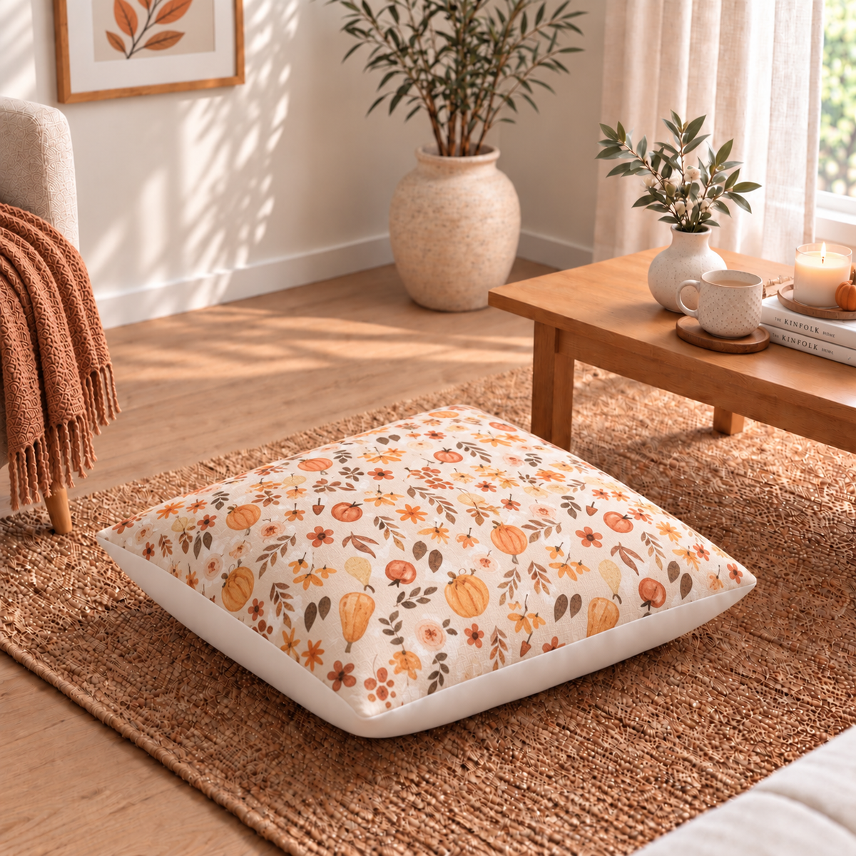 Floor Cushion Cover - Mapleglow