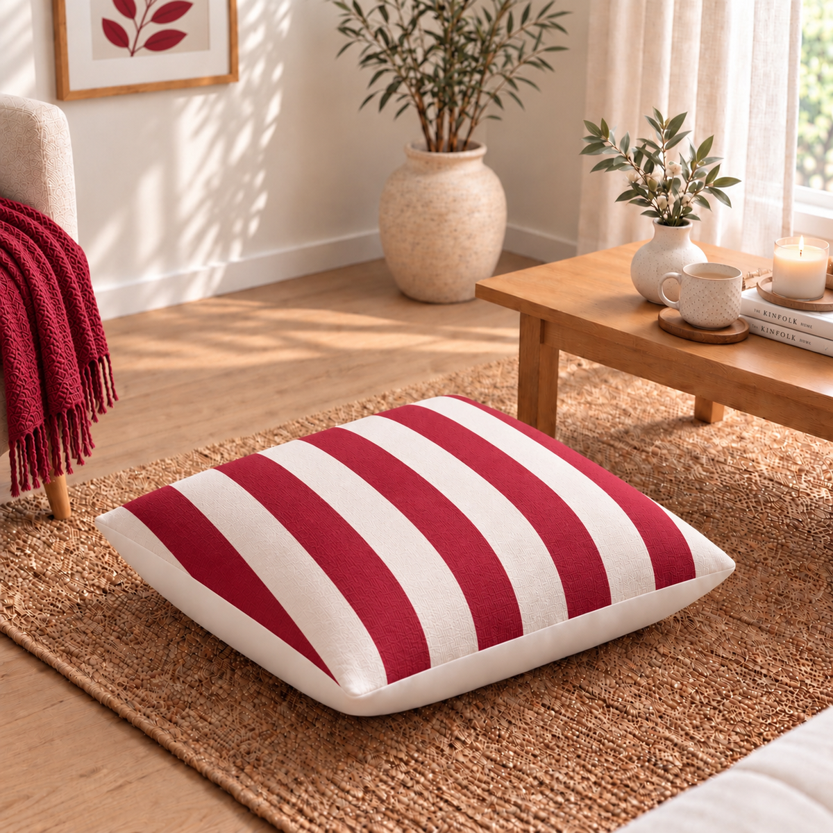 Floor Cushion Cover - Maroon Blend