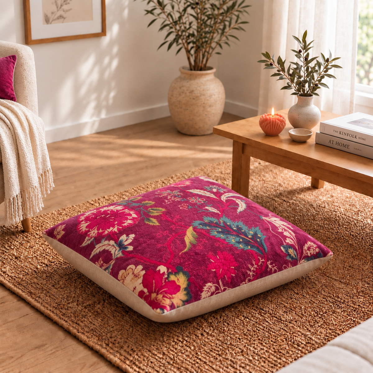 Floor Cushion Cover - Mauvine