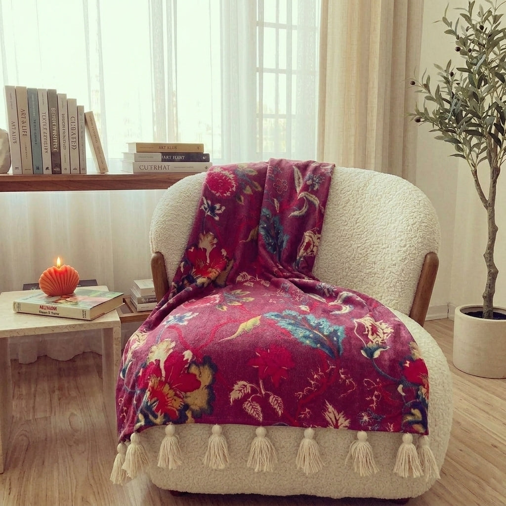 Mauvine Throw Blanket