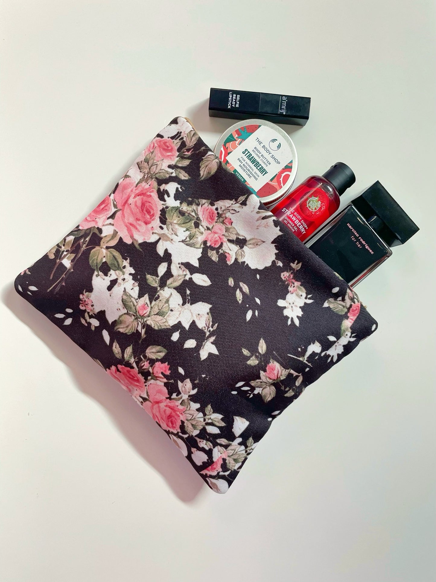 Midnight Roses Makeup Pouch
