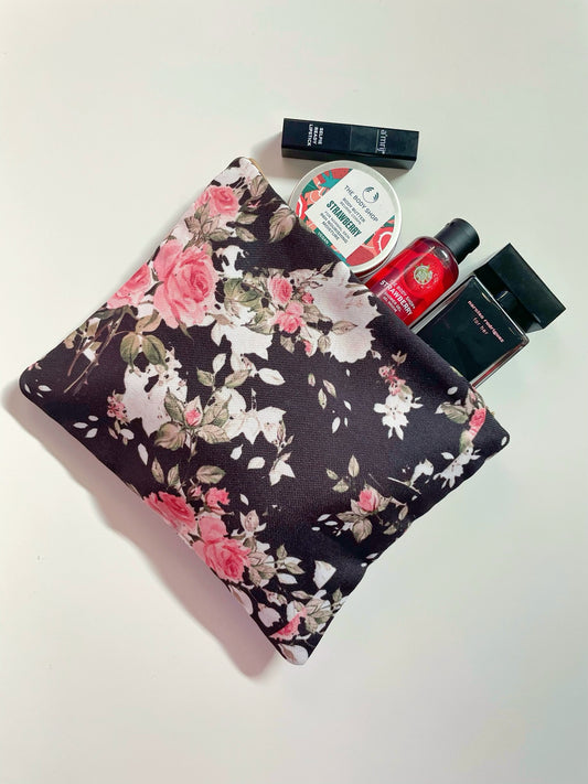 Midnight Roses Makeup Pouch