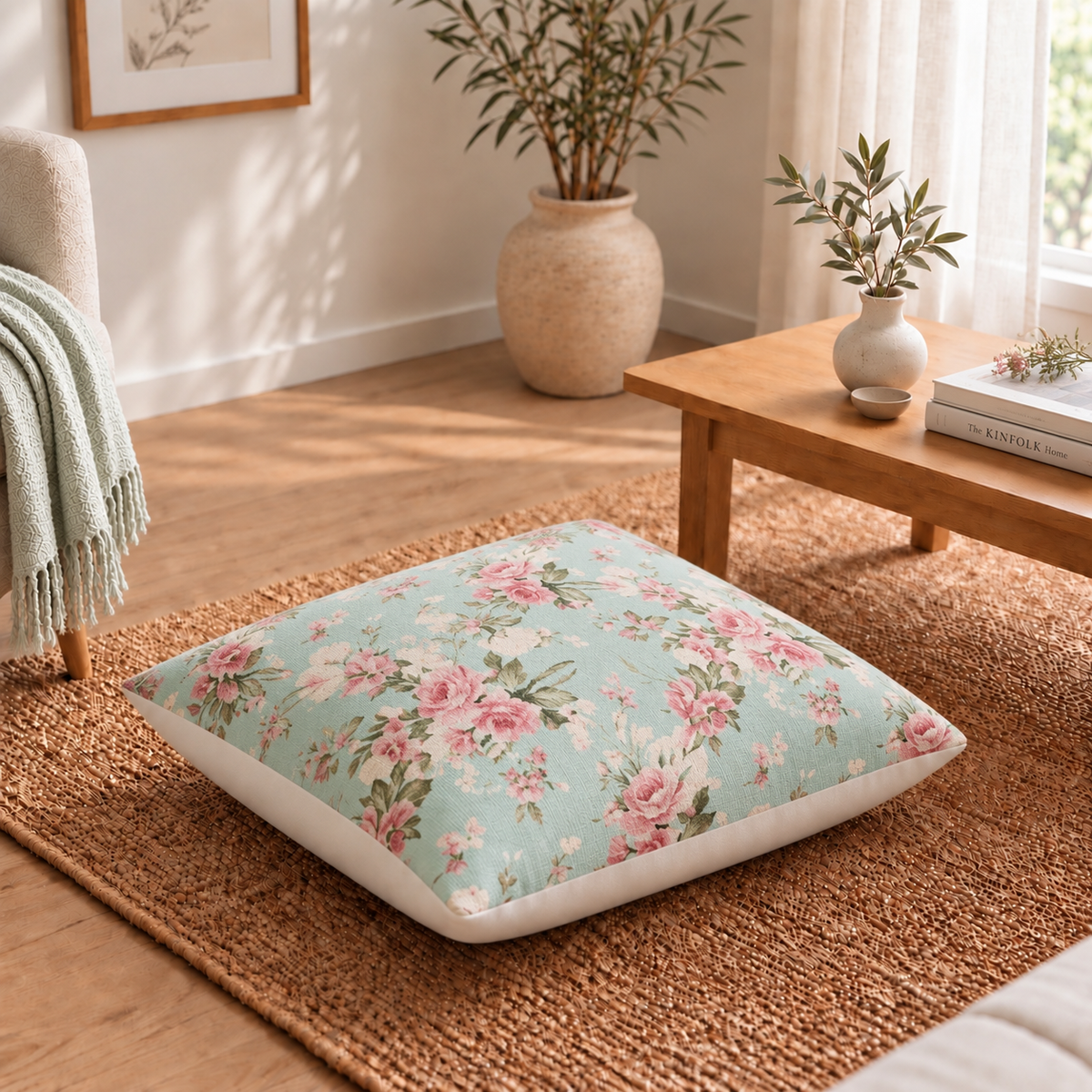 Floor Cushion Cover - Minty