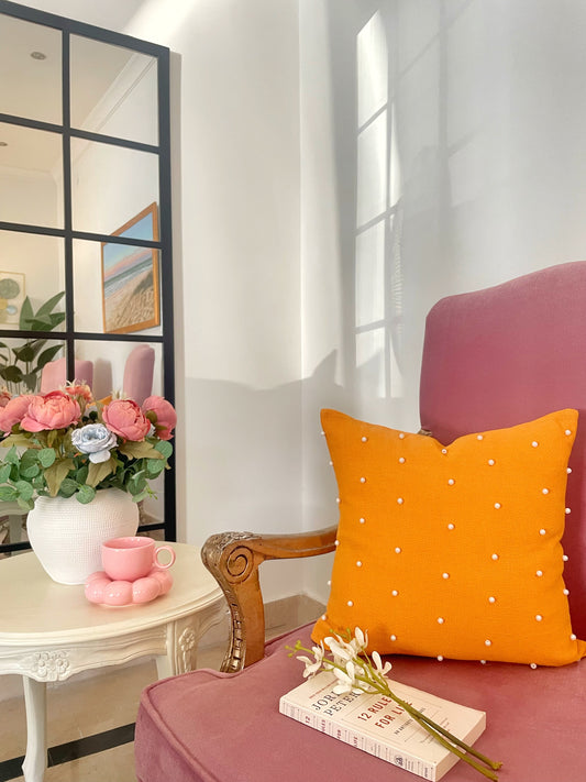 Pearls Cushion (Mustard)
