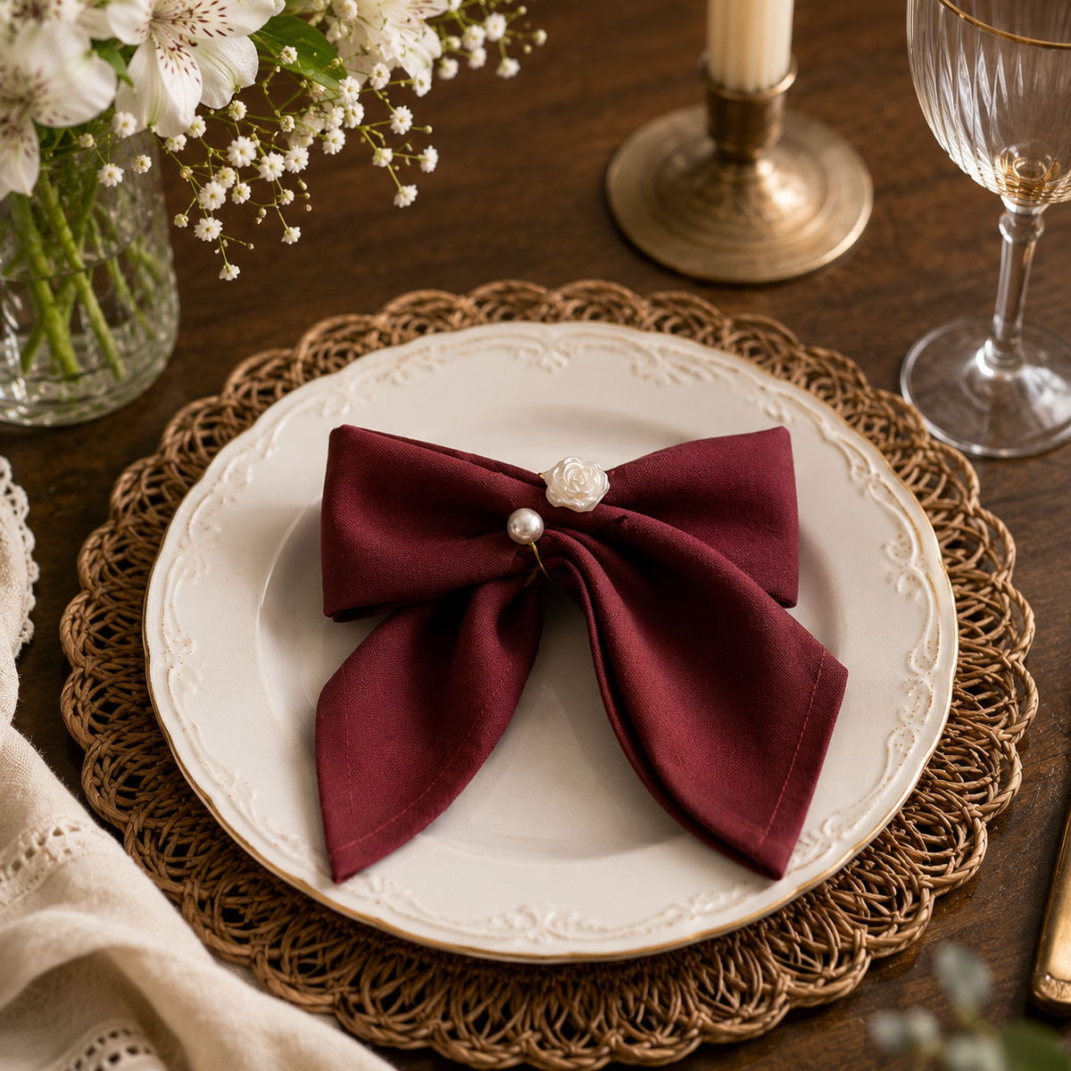 Napkin Ring (White Rose)