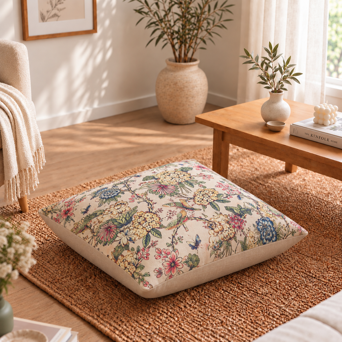 Floor Cushion Cover - Pastel Chanel