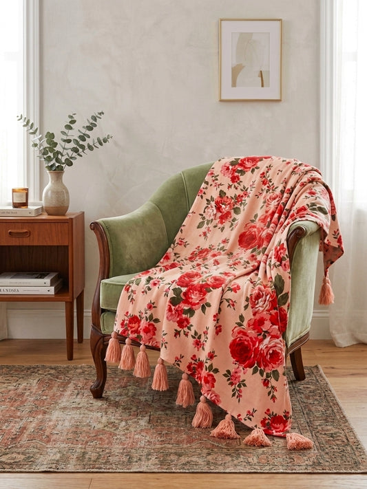 Peach Blossom Throw Blanket