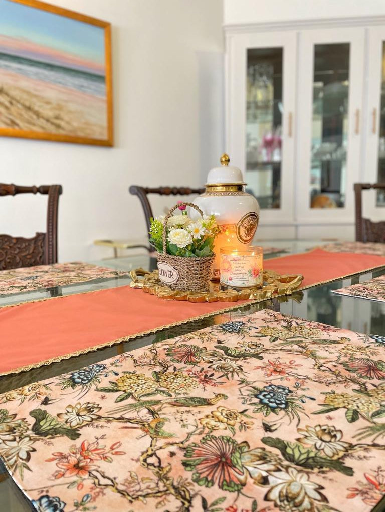 Peach Pastel Chanel Table Linen Set