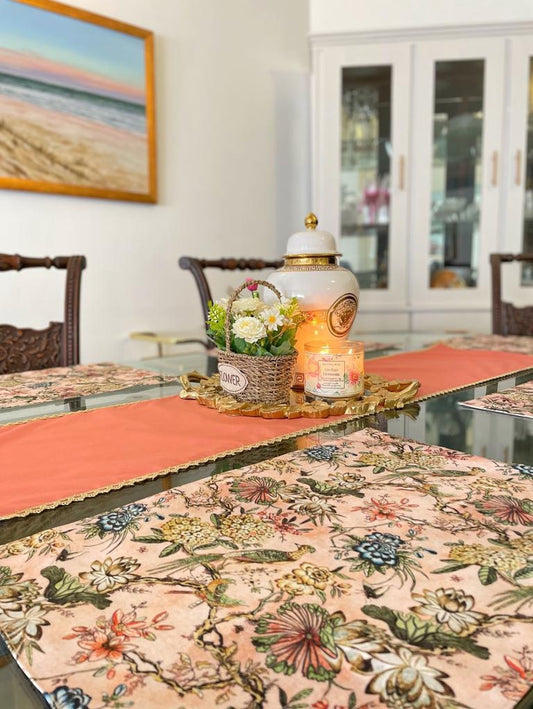 Peach Pastel Chanel Table Linen Set