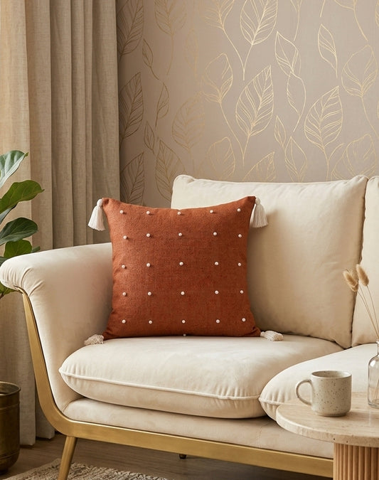 Pearls Cushion (Rust)
