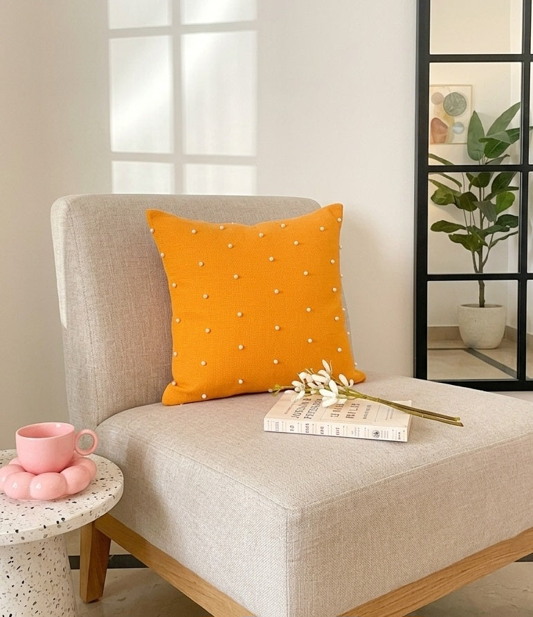 Pearls Cushion (Mustard)