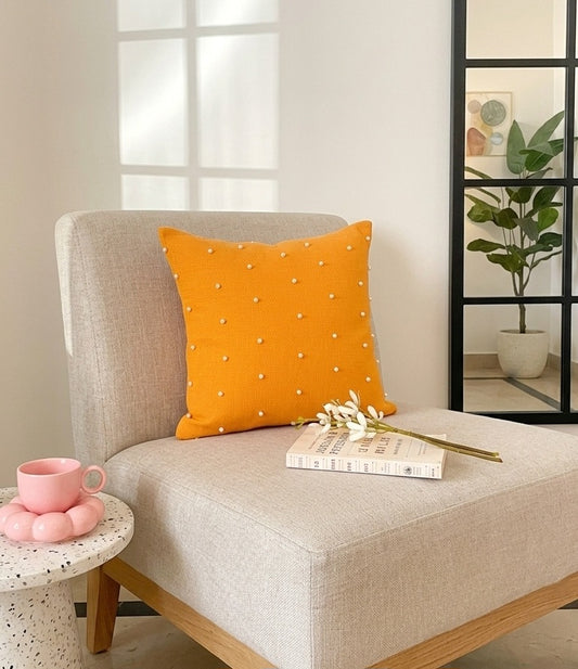 Pearls Cushion (Mustard)