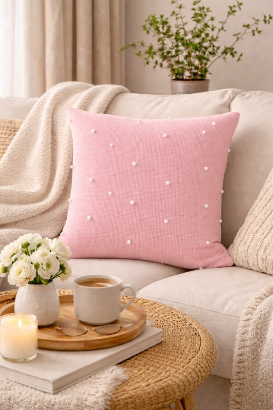 Pearls Cushion (Light Pink)