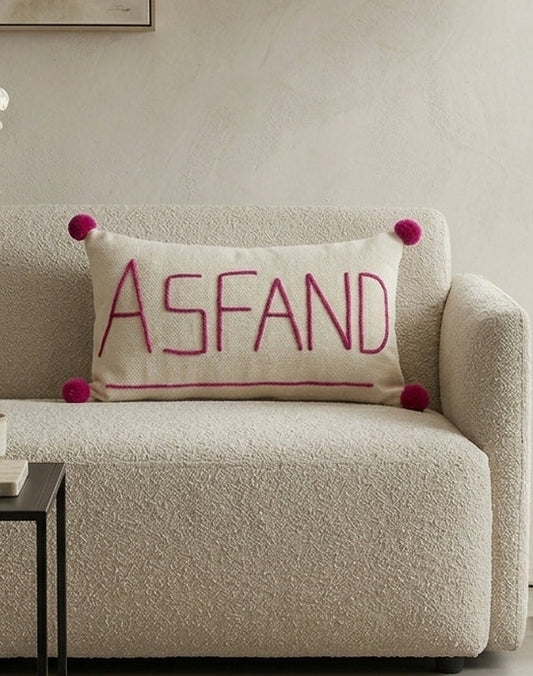 Personalized Name Embroidered Cushion (Off-white)