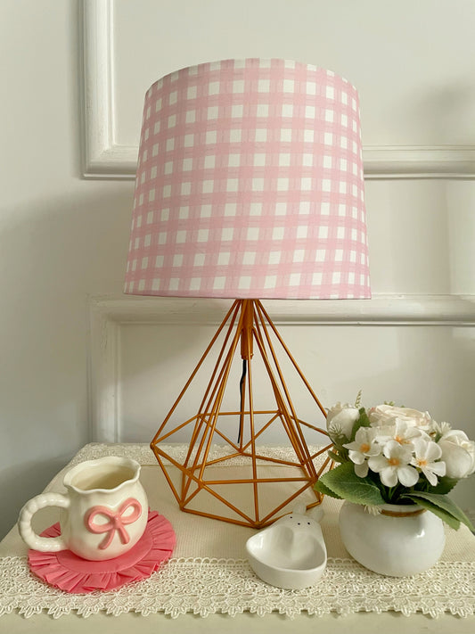 Pink Gingham lamp shade