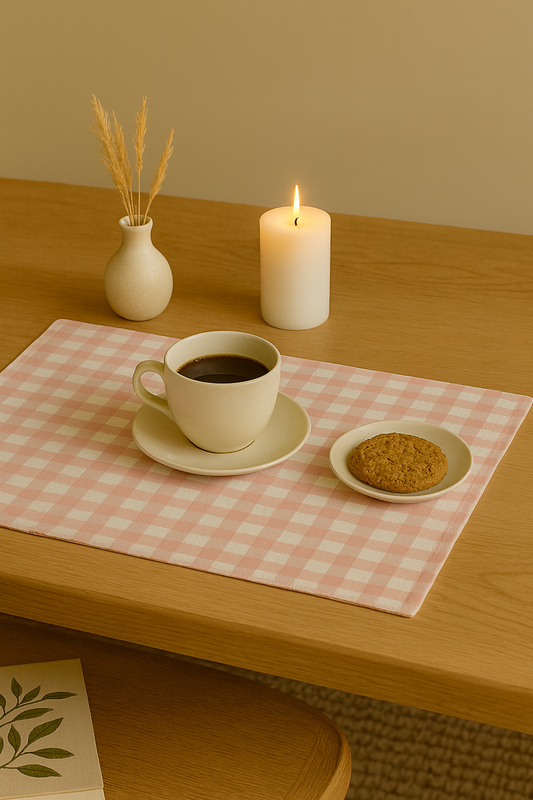 Pink Gingham Table Mat