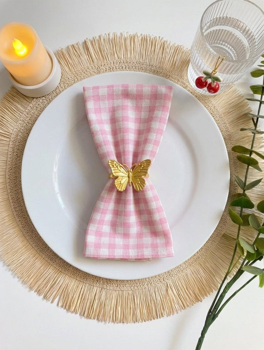 Pink Gingham Table Napkin