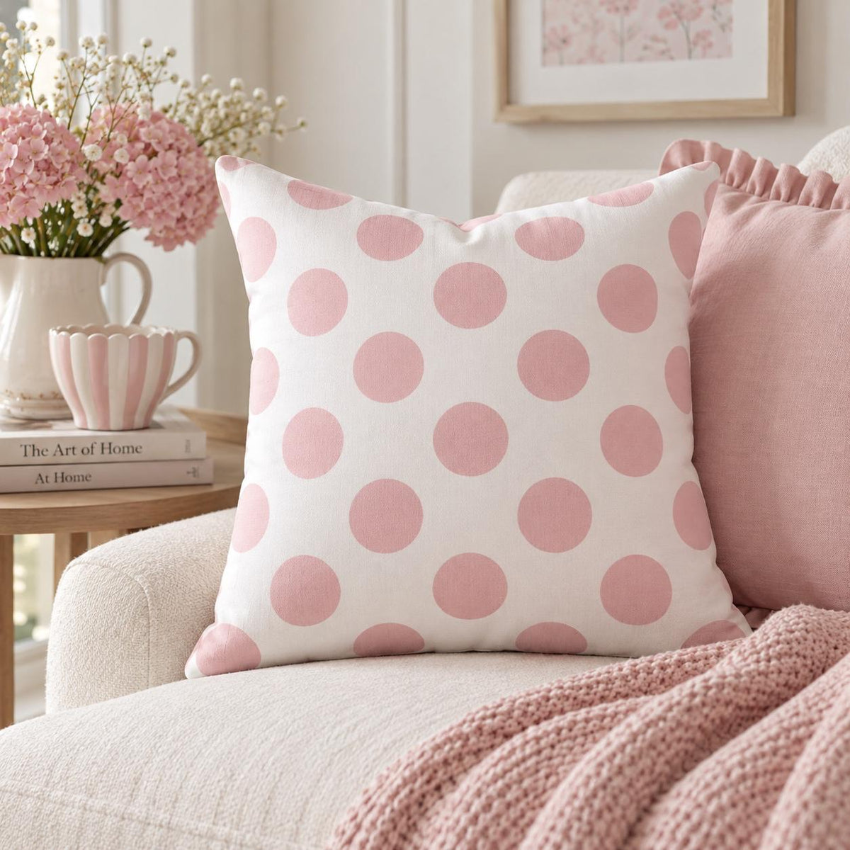 Pink Polka Cushion