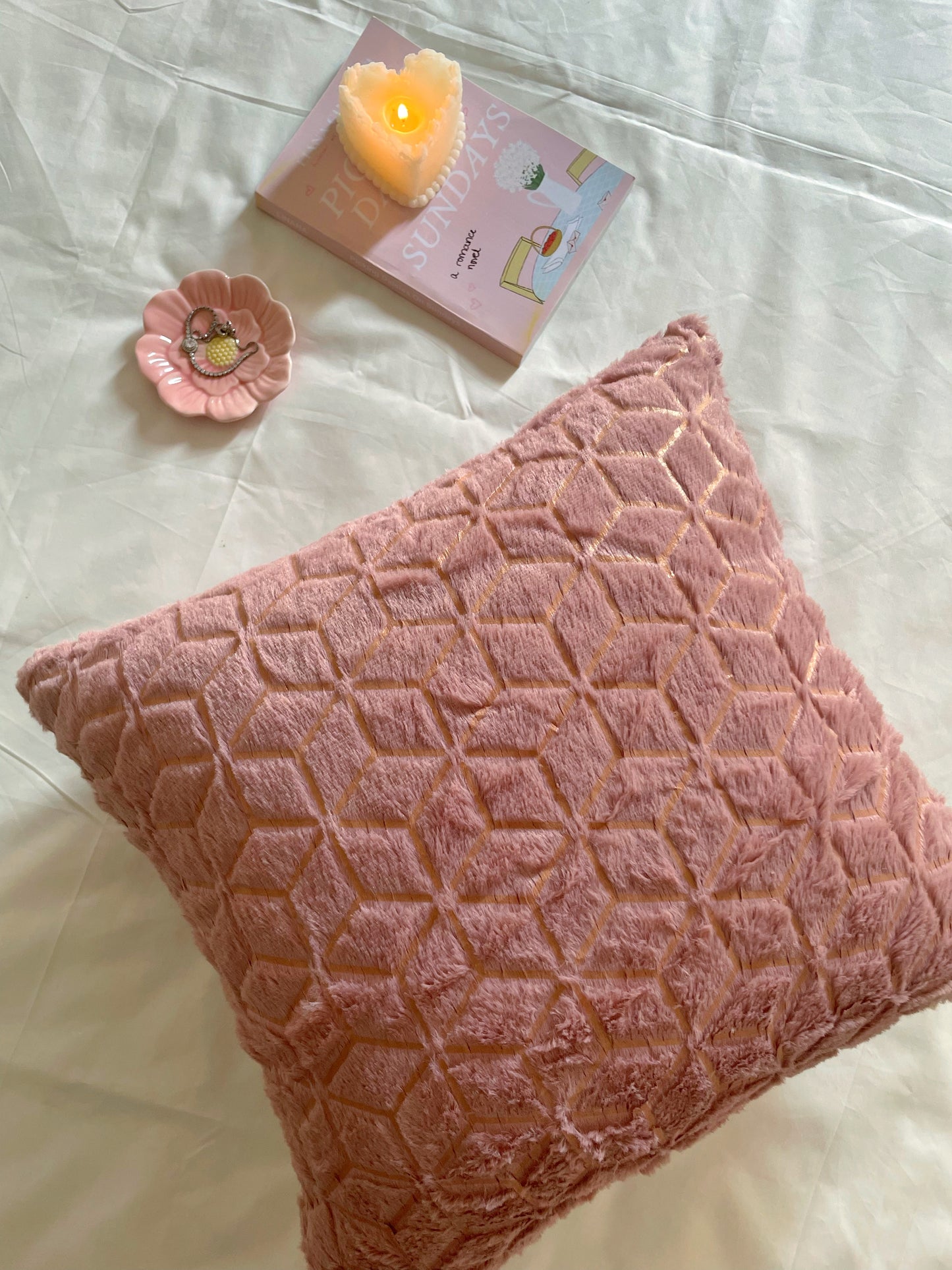 Sherpa Textured Cushion (Pink)