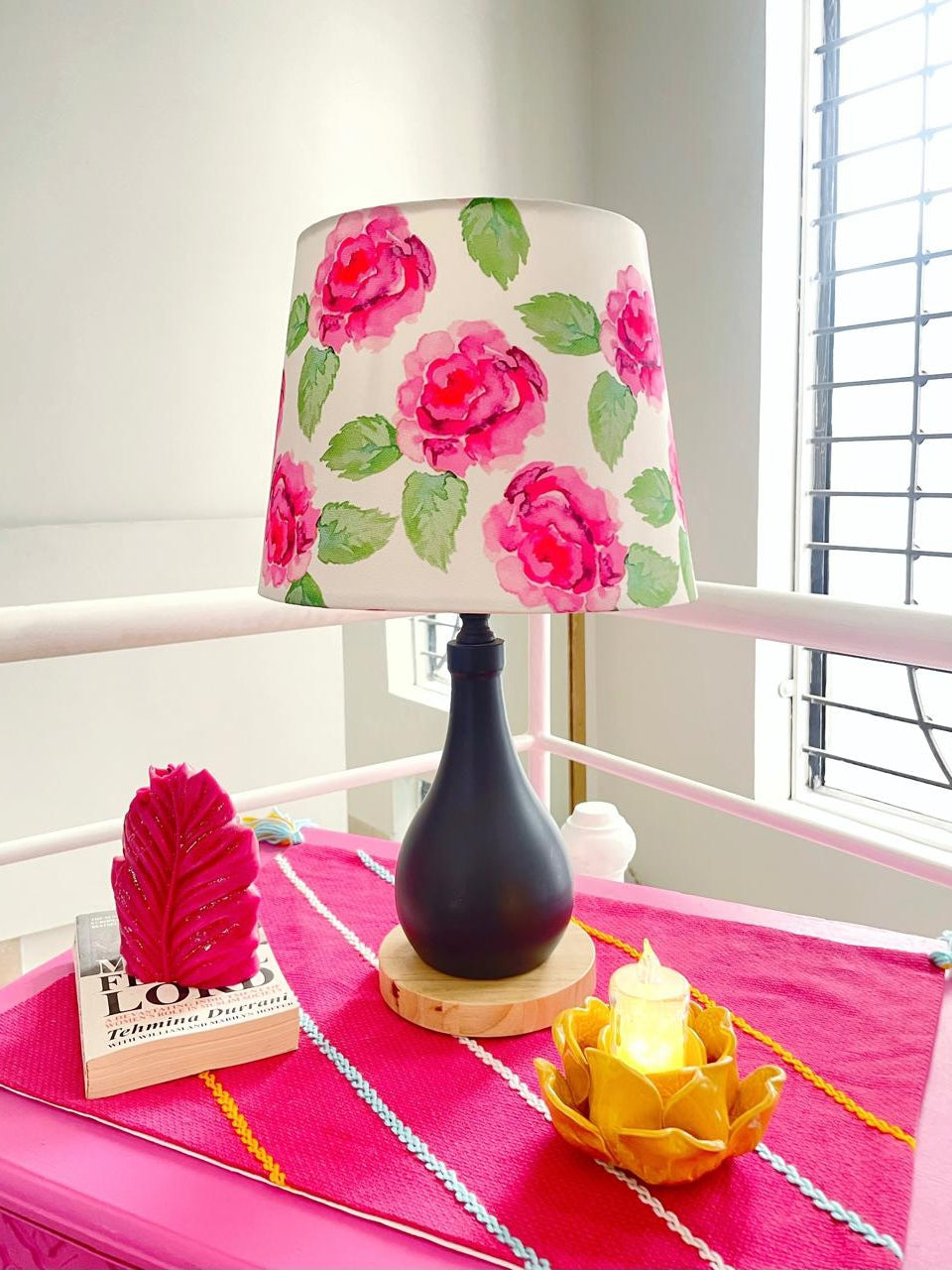 Pink Embroidered Table Mat