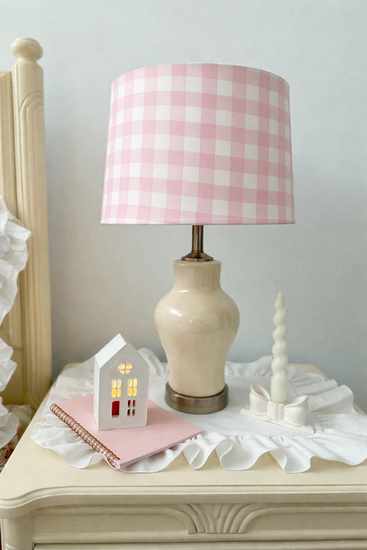 Pink Gingham lamp shade