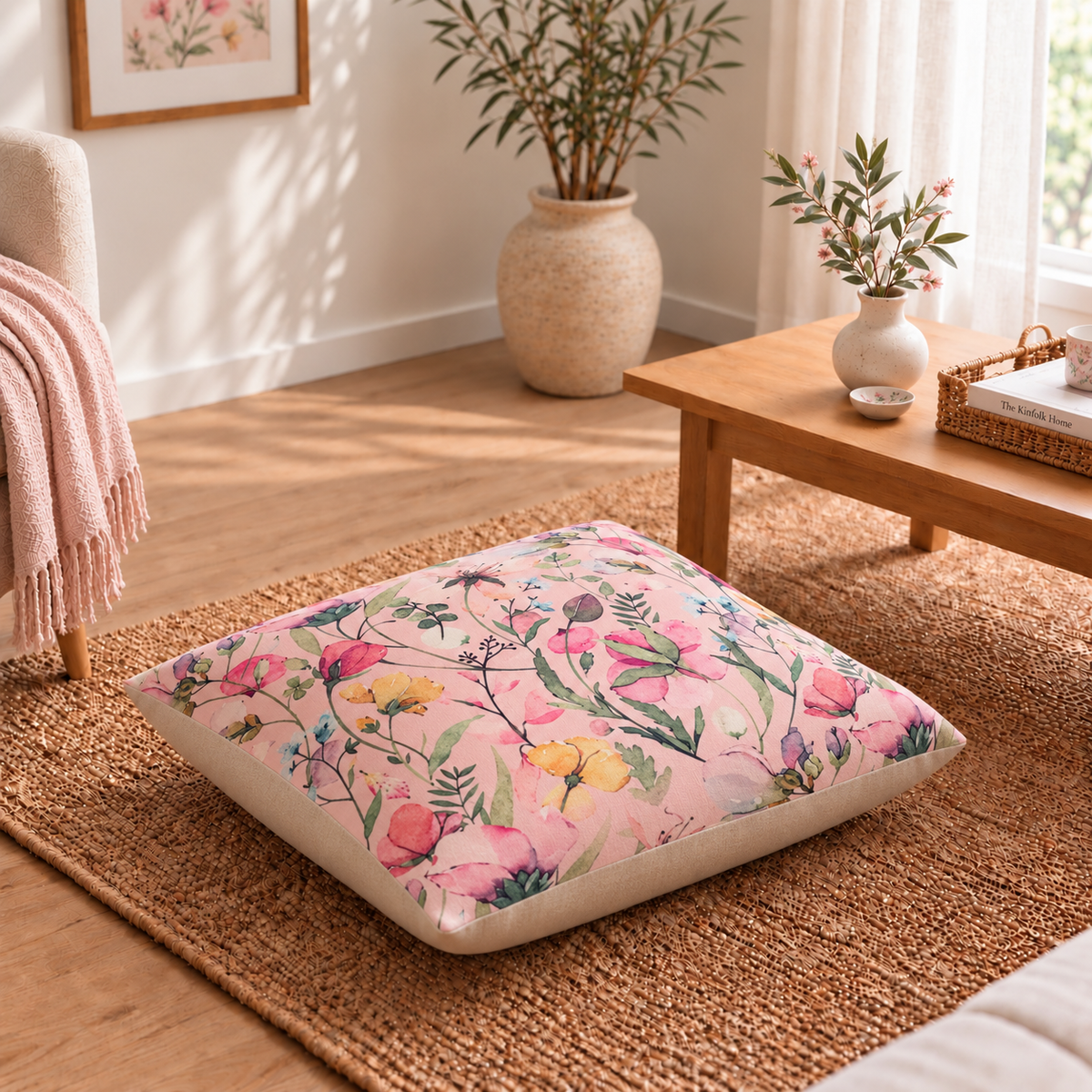 Floor Cushion Cover - Pink Bliss