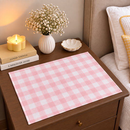 Pink Gingham Table Mat